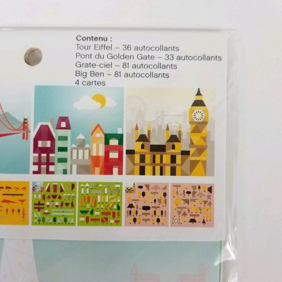 Craft Smart Sticker By Numbers 235 Pc Kit 4 Pk Eiffel Tower Big Ben Golden Gate - Picture 9 of 12